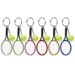 Lot de 6 mini porte - cls pendentif simulation tennis et raquette modle sac dcoration suspendue