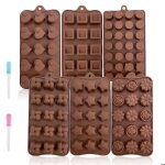 Lot de 6 moules en silicone alimentaires antiadhésifs pour chocolat bonbons gelée et pâtisserie résistants ... Lot de 6 moules en silicone alimentaires antiadhésifs pour chocolat bonbons gelée et pâtisserie résistants ...