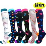 Lot de 6 paires de chaussettes de compression pour femme - hauteur au genou - 20 - 30 mmhg - pour la ...