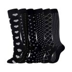 Lot de 6 paires de chaussettes de contention montantes chaussettes de soutien chaussettes de sport tailles ...