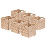 Lot 6 paniers pliables avec poign�es jacinthe deau 31 x 31 x 31 cm