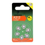 Lot de 6 piles bouton zinc air type a312 / 312 145v pour appareils auditifs compatibles pr41 - visiodirect ...