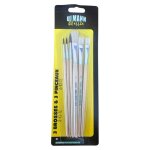 Lot de 6 pinceaux - brosse et rond - assortiment - scolaire - ulmann Lot de 6 pinceaux - brosse et rond - assortiment - scolaire - ulmann