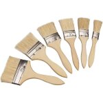 Lot de 6 pinceaux plats professionnels avec manche en bois pour vernissage colle vernis acryliques peinture ... Lot de 6 pinceaux plats professionnels avec manche en bois pour vernissage colle vernis acryliques peinture ...