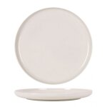 Lot de 6 plats rondes fury assiettes � service p�tes desserts en porcelaine blanc - diam�tre 26 x hauteur ...