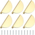 Lot de 6 poignes de meuble dores en forme de demi - lune en alliage daluminium dissimules avec vis ...