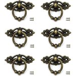 Lot de 6 poignes vintage en mtal et bronze pour portes de meubles anciens placards tiroirs chambres ...