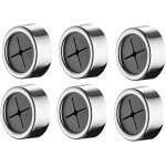 Porte - torchons autocollant - accessoire - lot de 6 - ventouse ronde - sans perage - mtal argent