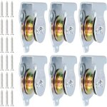 Lot 6 poulies 37 mm ? vis incluses ? c�ble acier ? charge max 190 kg ? renvoi .