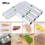 Lot de 6 sacs sous vide alimentaire 20x500cm + 28x500cm pour machine sous vide des aliments et la cuisson ...