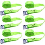 Lot de 6 sangles à cliquet de 1 m x 25 mm sangles de serrage avec boucle de serrage sangles darrimage ... Lot de 6 sangles à cliquet de 1 m x 25 mm sangles de serrage avec boucle de serrage sangles darrimage ...
