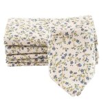 Lot de 6 serviettes de table coton lin floralie