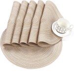Lot de 6 set de tablerond lavable résistantes à la chaleur antidérapant pour la fête du mariage 38 x ... Lot de 6 set de tablerond lavable résistantes à la chaleur antidérapant pour la fête du mariage 38 x ...