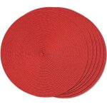 Lot de 6 sets de table ronds tress�s pour tables de salle � manger lavables antid�rapants 381 cm rouge ...