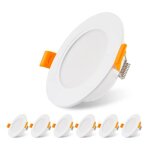 Lot de 6 spots encastrables led ultra plats 230 v 5 w plafonnier encastr� spot led 3000 k spot de plafond ...
