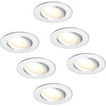 Spot led encastrable - hcfei - gu10 - dimmable - blanc chaud 3000k - lot de 6