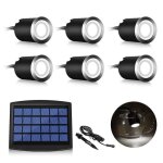 Lot de 6 spots led solaire encastrables pour extrieur ip67 tanche 02 w  32 mm intrieur extrieur ...