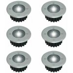 Lot de 6 spots led solaires encastrables au sol - ronds - diam�tre : 85 mm - ext�rieur r�sistant au pi�tement ...