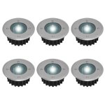 Lot de 6 spots led solaires encastrables au sol - ronds - diamtre : 85 mm - extrieur rsistant au pitement ...