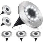 Lot de 6 spots solaires encastrables 12 led 6000k ip65 - �clairage jardin blanc froid