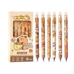 Lot de 6 stylos capybara rtractables  encre gel effaables  pointe fine de 05 mm stylos dcriture ...