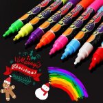 Lot de 6 stylo craie pour tableaux noirs 3mmeffacable marqueur fentre pour le verrefeutre craie de tableau ...