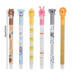 Lot de 6 stylos gel effaables - pointe fine 0. 7mm - encre bleue - design inspir de legami - fournitures ...