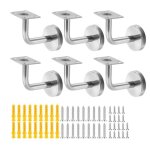 Lot de 6 supports de main courante en acier inoxydable - fixation murale - pour couloir - barre de support ...