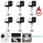 Lot de 6 tabourets de bar en cuir noir quiienclee avec accoudoirs hauteur réglable (95 - 115 cm) pour ... Lot de 6 tabourets de bar en cuir noir quiienclee avec accoudoirs hauteur réglable (95 - 115 cm) pour ...