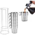 Lot de 6 tasses � caf� empilables tasse � caf� isol�e � paroi en acier inoxydable tasses � th� isol�es ...