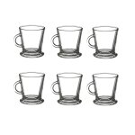 Lot de 6 tasses en verre - transparents contenance 18 cl entirement en verre