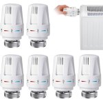 Lot de 6 ttes thermostatiques thermostatiques de radiateur : vanne de radiateur m60 x 15 tte de rechange ...