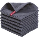 Lot de 6 torchons de cuisine 100 % pur coton 30 x 30 cm essuie - mains trs absorbants et super doux ...