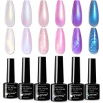 Lot de 6 vernis  ongles en gel nacr effet nacr scintillant dessin sirne vernis  ongles uv coquillage ...