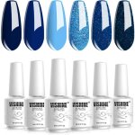 Lot de 6 vernis � ongles gel semi permanent 8ml bleu turquoise vert soak off uv led vernis � ongles gel ...
