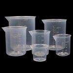Lot de 6 verres doseurs gradu�s en plastique : 25 ml 50 ml 100 ml 150 ml 250 ml 500 ml