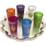 Lot de 6 verres à thé marocains artisanaux multicolores - 180ml (63 fl oz) - peint à la main - comme ... Lot de 6 verres à thé marocains artisanaux multicolores - 180ml (63 fl oz) - peint à la main - comme ...