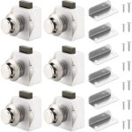 Lot de 6 verrous � bouton - poussoir pour placard tiroir placard porte caravane camping - car bateau ...