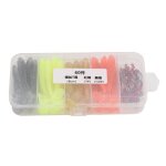 Lot de 60 leurres souples pour pche au bar avec hameons en acier inoxydable taille de 6 cm.