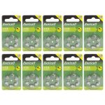 Lot de 60 piles bouton zinc air type 13 pour appareils auditifs type a13 - 13 compatibles pr48 145v - ...