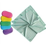 Lot de 7 chiffons bambou microfibre kit - 2pcs chiffon bambou microfibre + 5pcs Éponges à récurer Lot de 7 chiffons bambou microfibre kit - 2pcs chiffon bambou microfibre + 5pcs Éponges à récurer