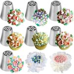 Lot de 7 douilles � douille russes pour d�coration de g�teaux gla�age floral outils de p�tisserie diy ...