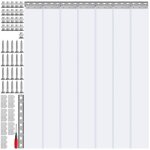 Lot de 7 - duoku - rideaux  bandes en pvc transparent - 2134 cm de hauteur x 1067 cm de largeur x 05 ...