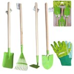 Lot de 7 outils de jardinage en bois et mtal pour enfants 70cm