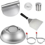 Lot de 7 ustensiles de barbecue en acier inoxydable avec presse � hamburger spatule pour barbecue cloc ...