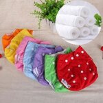 Lot de 7pcs couche culotte dapprentissage lavable en coton rglable 7 couleurs pour 3 - 15kg7 insert microfibre ...