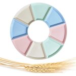 Lot de 8 assiettes en paille de bl� l�g�res et incassables vaisselle saine �cologique et d�gradable