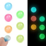 Lot de 8 balles anti - stress collantes fluorescentes ? relaxation et amusement pour petits et grands ...