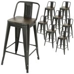 Lot de 8 chaise - mipan - chaise haut - tabouret de bar - avec dossier - pour cuisine bistrot salle  ...