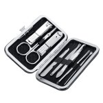 Lot de 8 ciseaux  ongles en acier inoxydable pour ongles des mains et des pieds (noir)